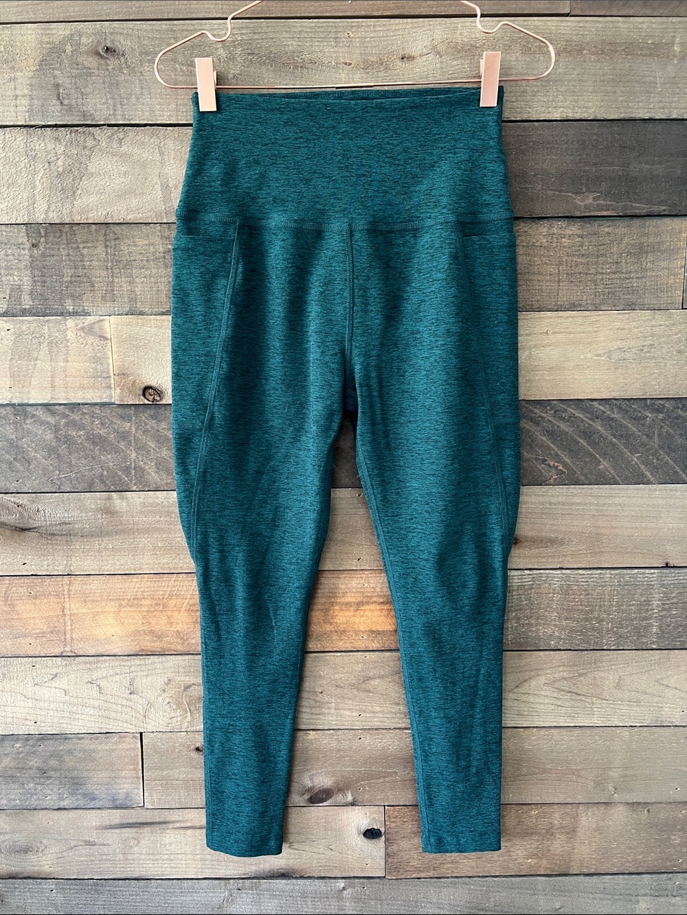 Beyond Yoga Women's Green Heather Spacedye Side Pocket Leggings Size Large